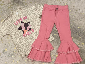 Pink Double Bell Flares